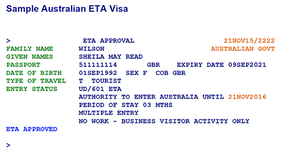 ETA Visa